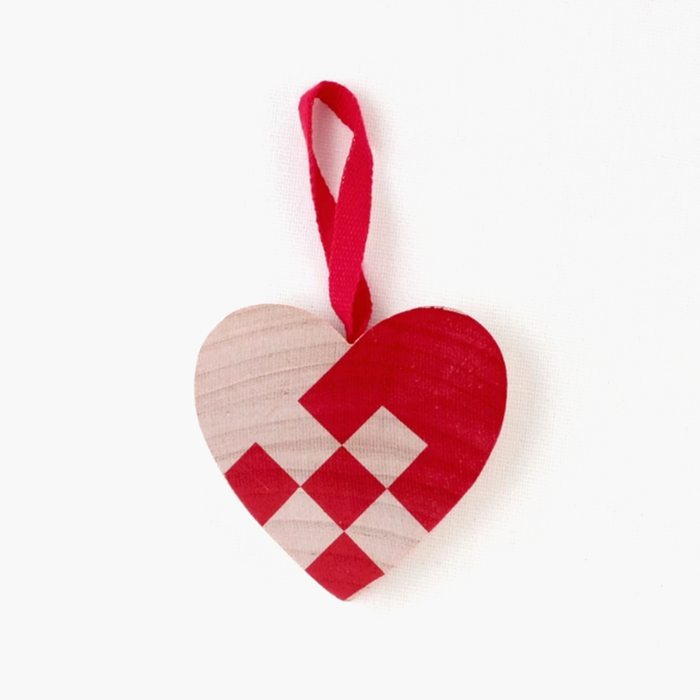 Swedish Wooden Heart Christmas Tree Ornament