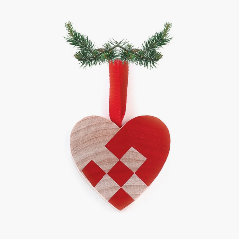 Swedish Wooden Heart Christmas Tree Ornament