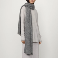 LISA YANG Ulla Cashmere/Silk Long Scarf -  Soft Marble Grey