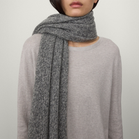 LISA YANG Ulla Cashmere/Silk Long Scarf -  Soft Marble Grey