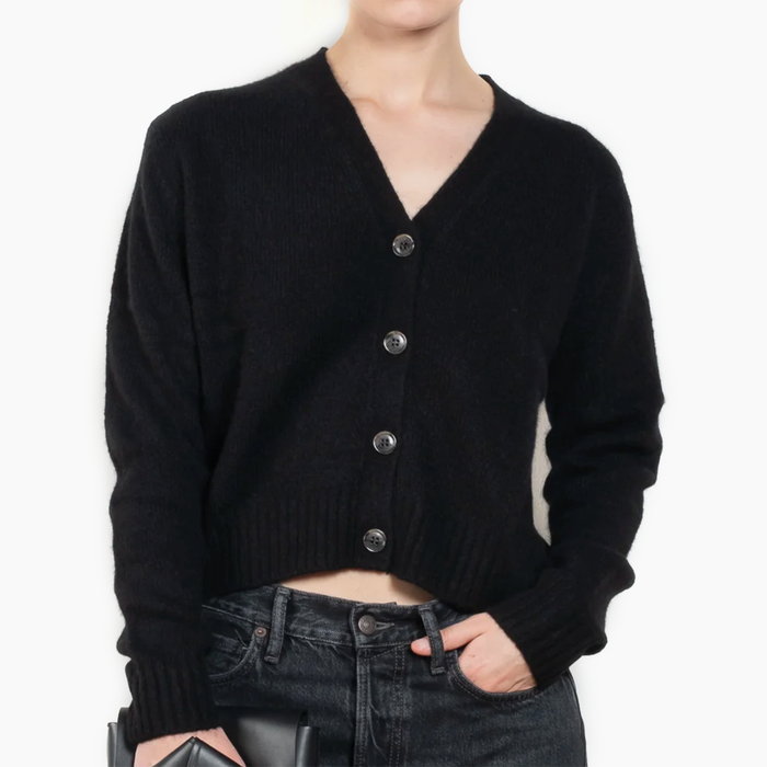 LISA YANG Marionette Black Cashmere/Silk Cardigan