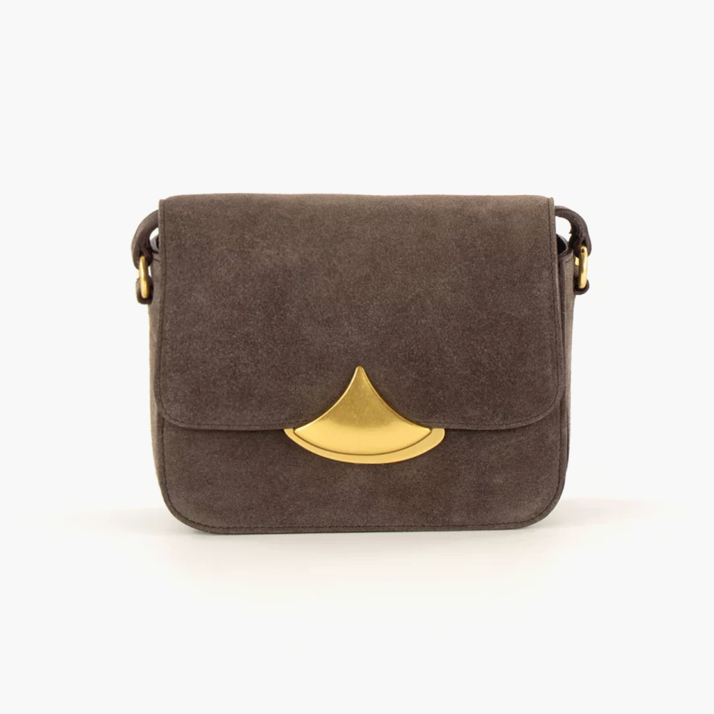 Sessùn Diviluz Mimo Grey Suede Leather Handbag