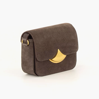 Sessùn Diviluz Mimo Grey Suede Leather Handbag