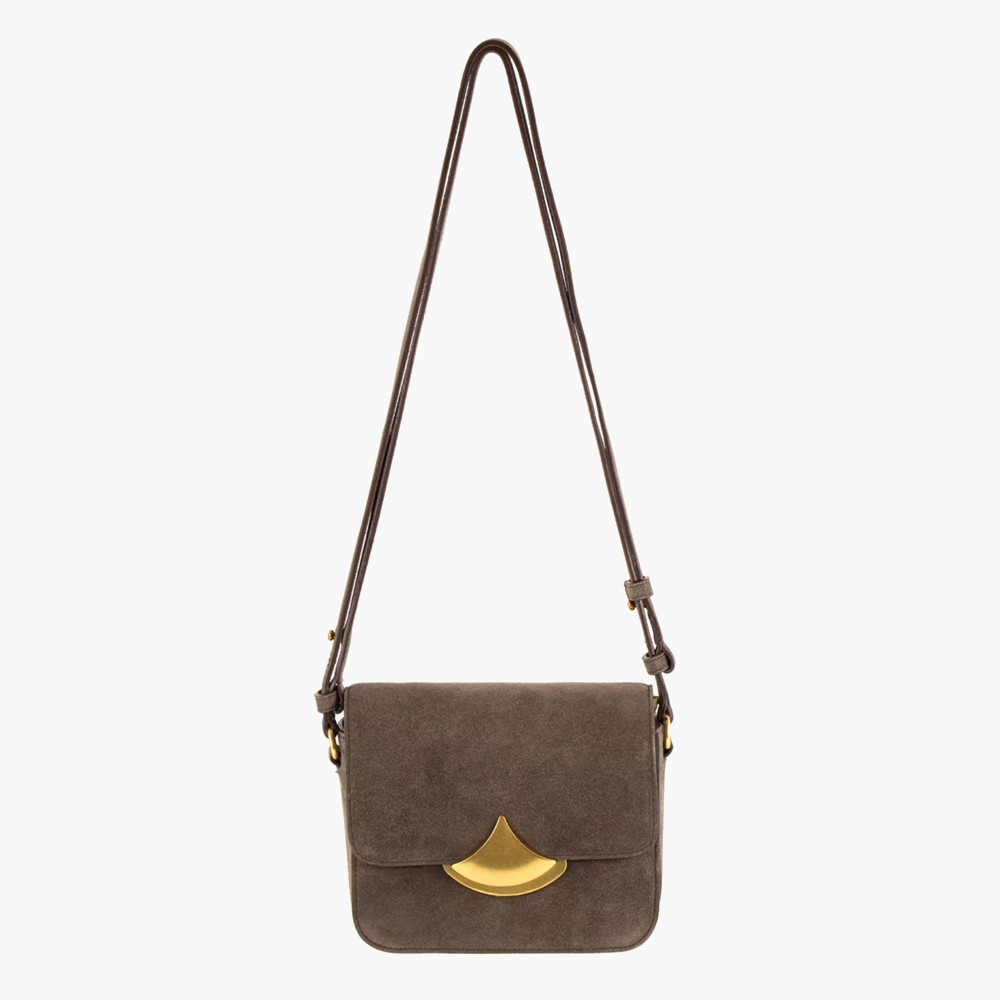 Sessùn Diviluz Mimo Grey Suede Leather Handbag