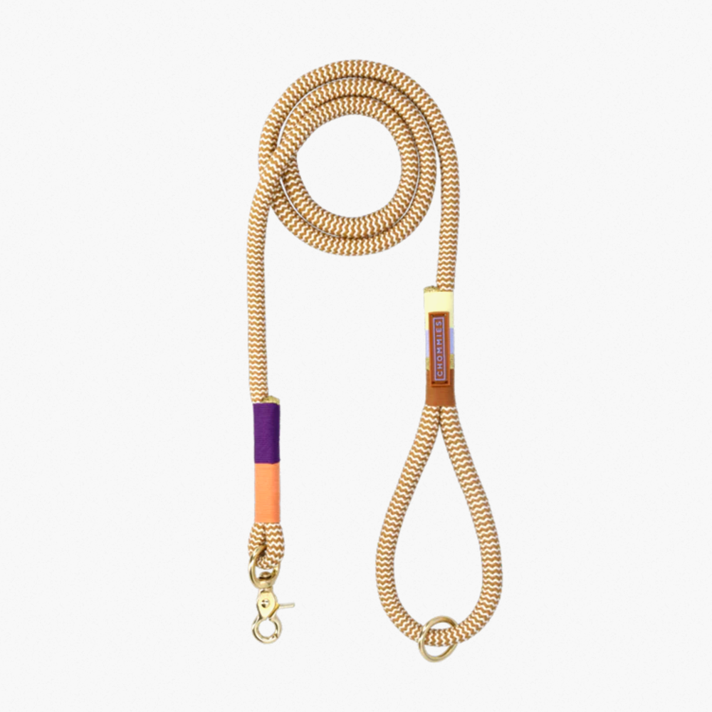 Chommies Everyday Red Rope Dog Leash - Summer Sand