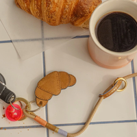 Croissant Leather Keyring by Chommies