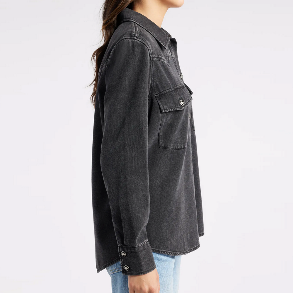 Rails August Faded Black Denim Shirt Jacket