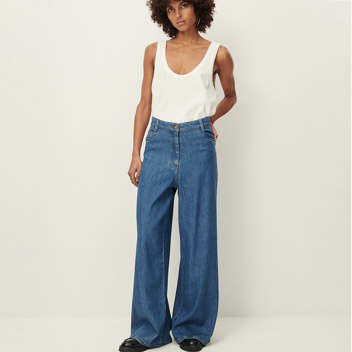 Sessùn Dalt Flared Wide-Leg Jeans - Denim Blue