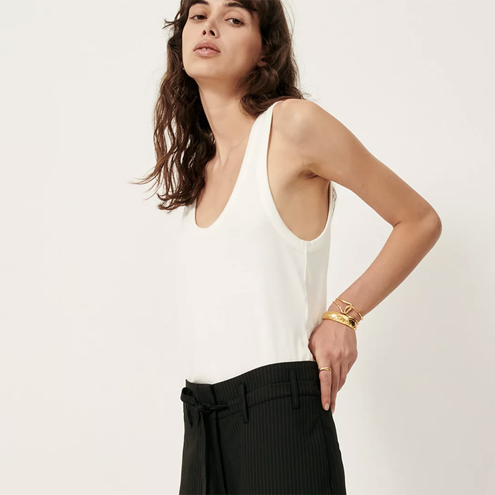 Sessùn The D - White Rib Knit Tank Top