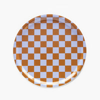 BLU KAT Caramel CHECKER Round Serving Tray - 31 cm