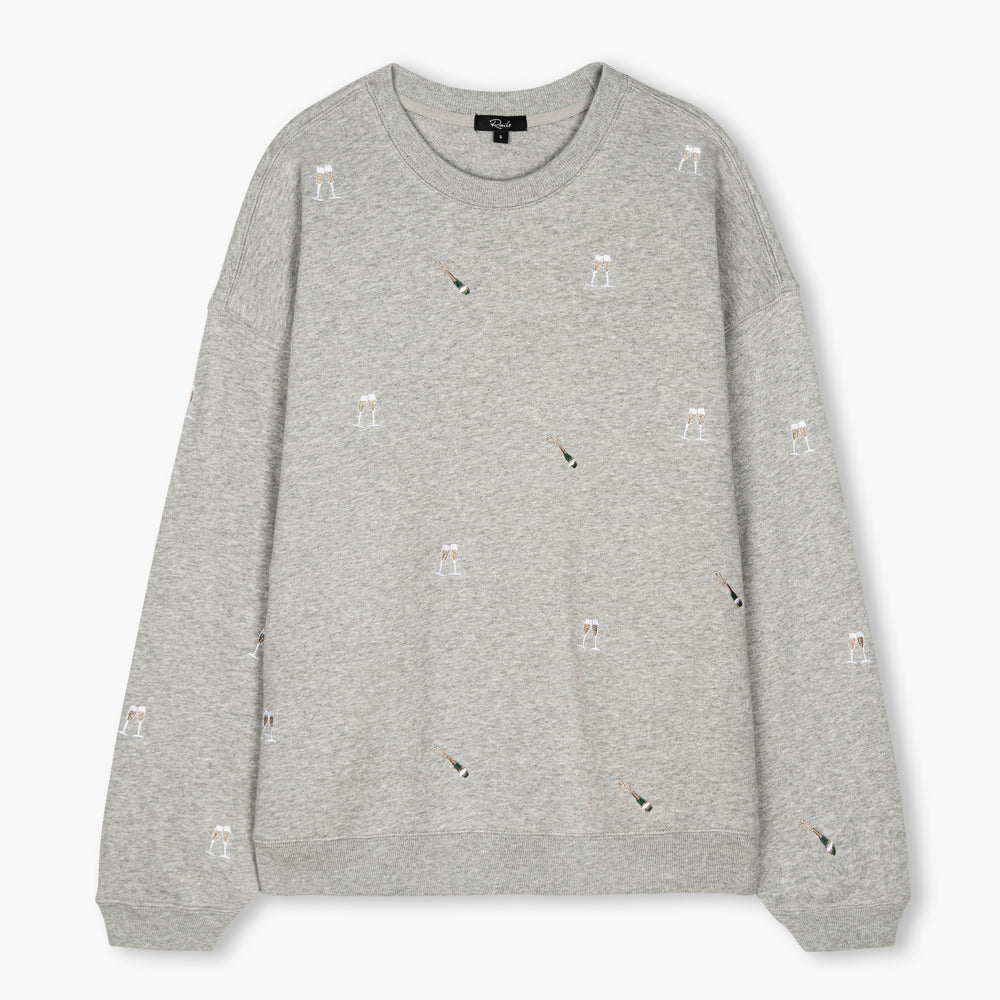 Rails Champagne Embroidery Sweatshirt - Heather Grey