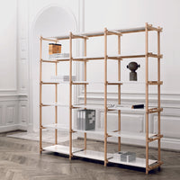 HAY Woody High Shelf - Oak Frame & White Steel Shelves