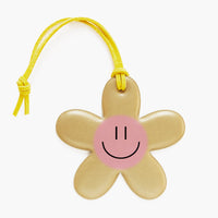 FIREFLY Yellow Happy Flower Soft Shape Reflective Bag Charm