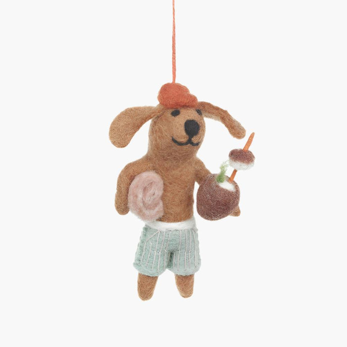 Felt Christmas Ornament - Beach Dog from Felt So Good