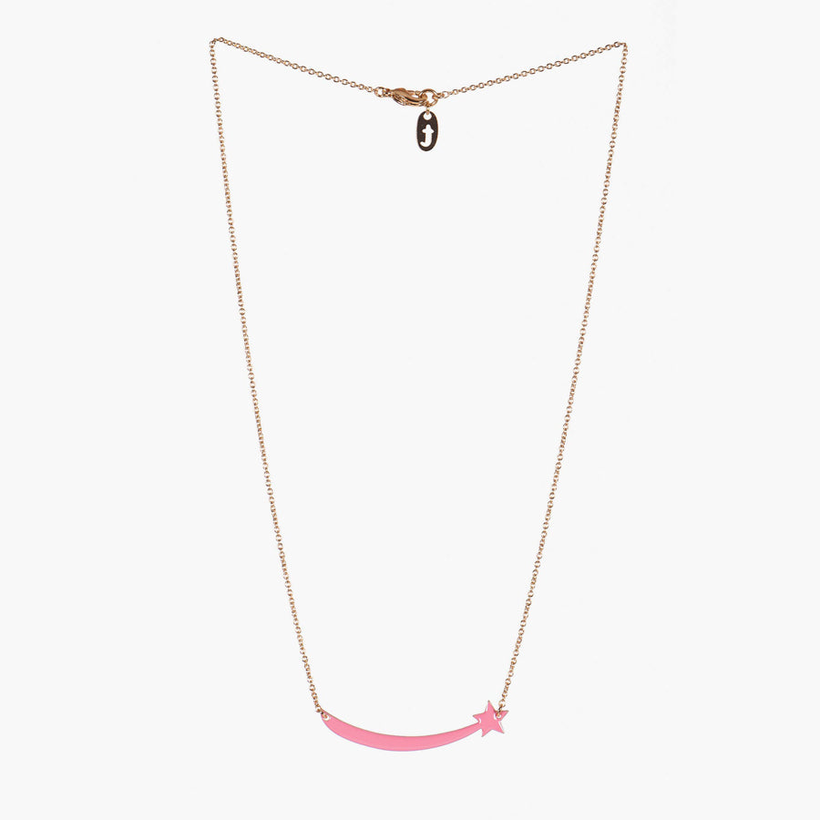 LOWRY Shooting Star Pink Enamel Necklace from Titlee