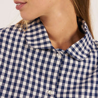 Bohodot Navy/White Gingham Check Cotton Pajama Set