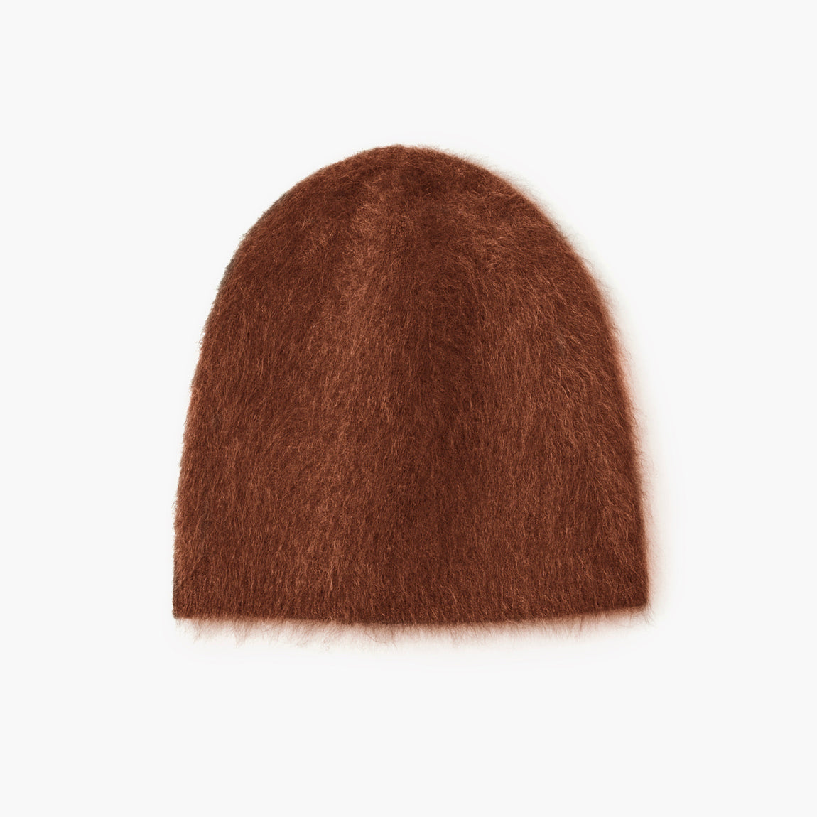 LISA YANG Cinnamon Brown Brushed Cashmere Beanie Hat