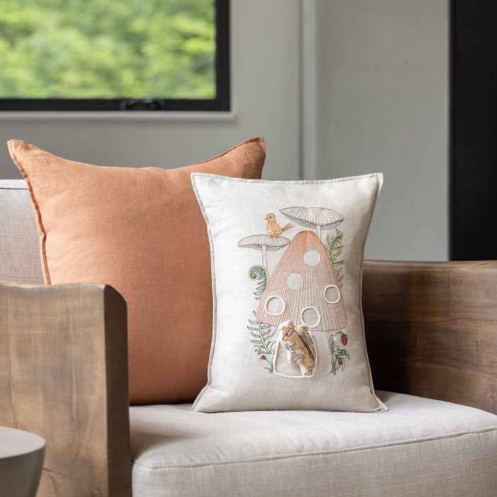 Coral & Tusk - Mushroom House Pocket Linen Cushion