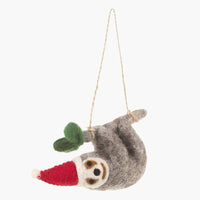 Felt Christmas Ornament - Christmas Sloth from Felt so Good