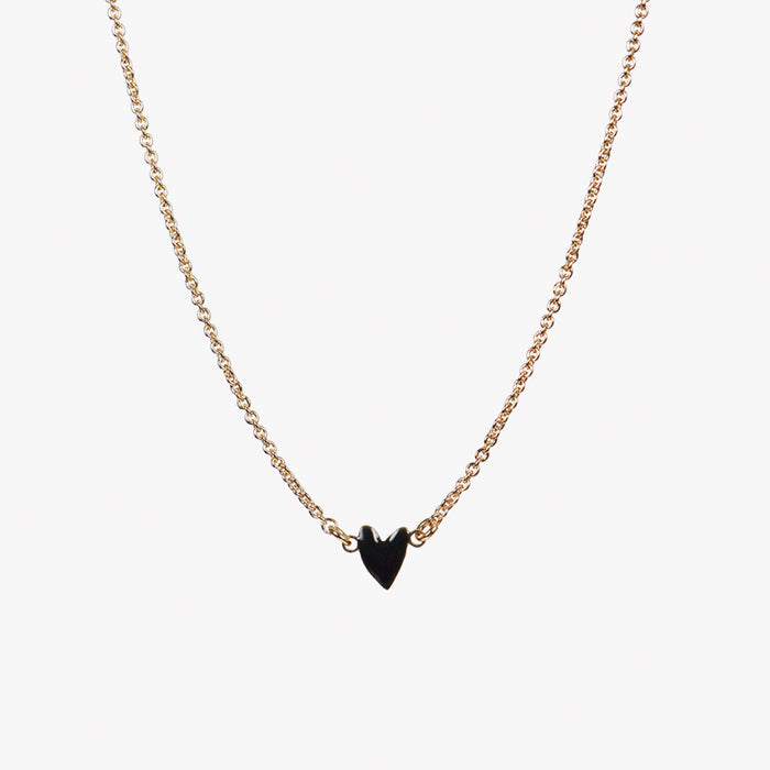 GRANT Black Enamel Heart Necklace from Titlee