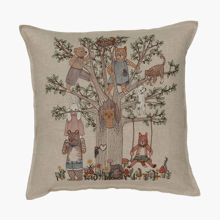 Coral & Tusk - Tree of Fun Embroidered Linen Cushion