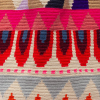 Guanabana Crochet Tote Bag - Neon Coral & Grey