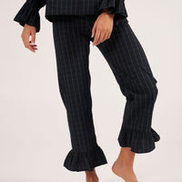 Bohodot Madras Navy Check Cotton Pajama Set