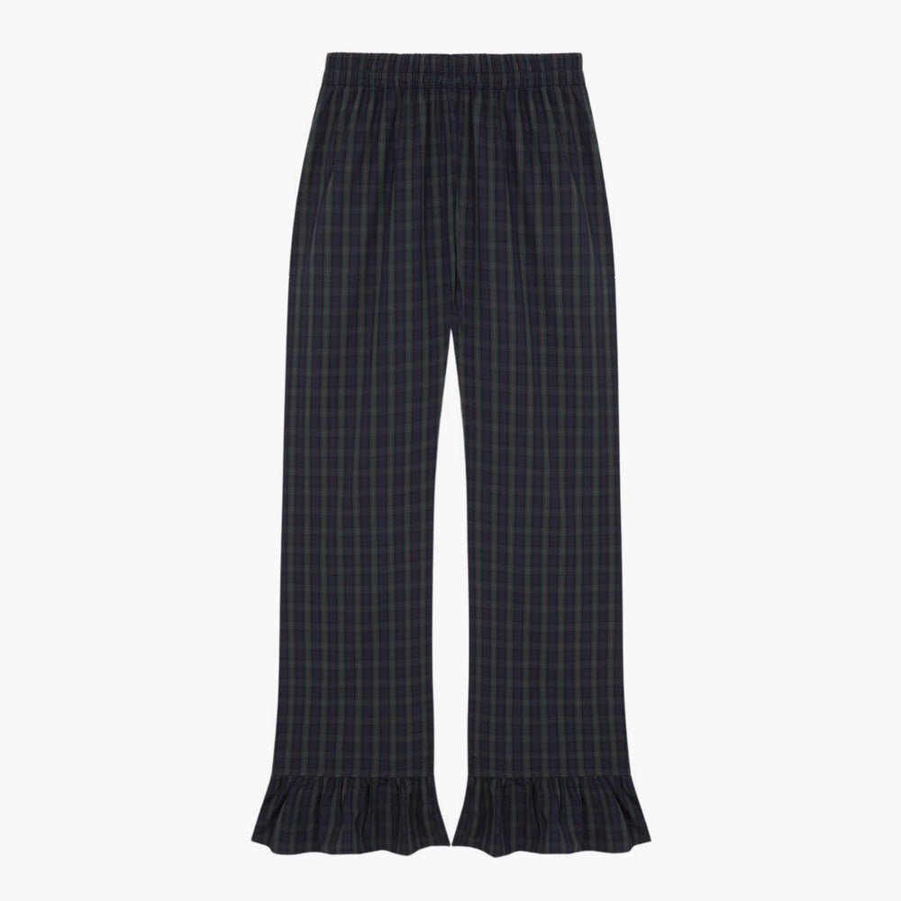 Bohodot Madras Navy Check Cotton Pajama Set