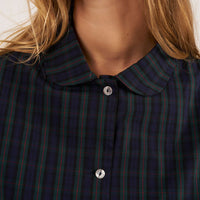 Bohodot Madras Navy Check Cotton Pajama Set