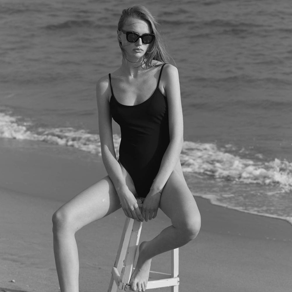 Bohodot Black Piqué Onepiece Eco-friendly Swimsuit