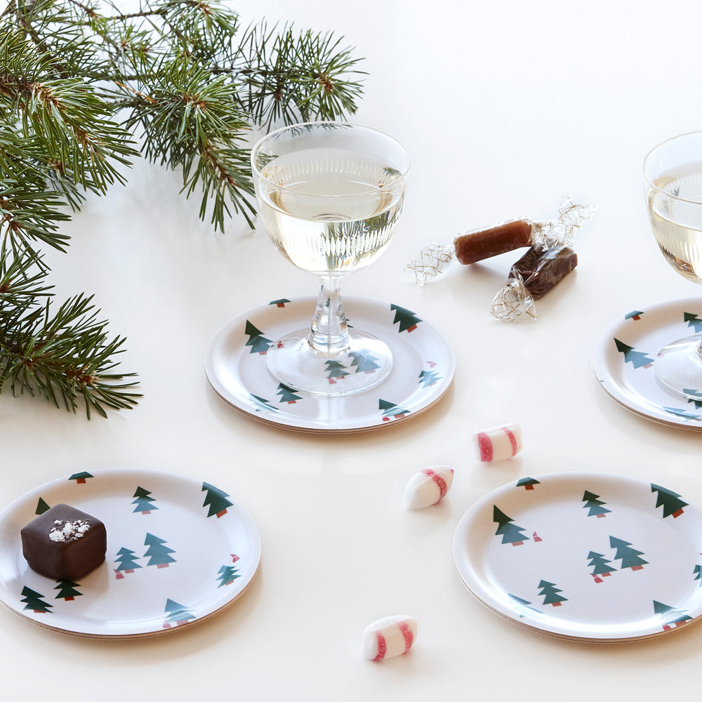 BLU KAT CHRISTMAS FOREST Set of 4 Coasters - 11cm