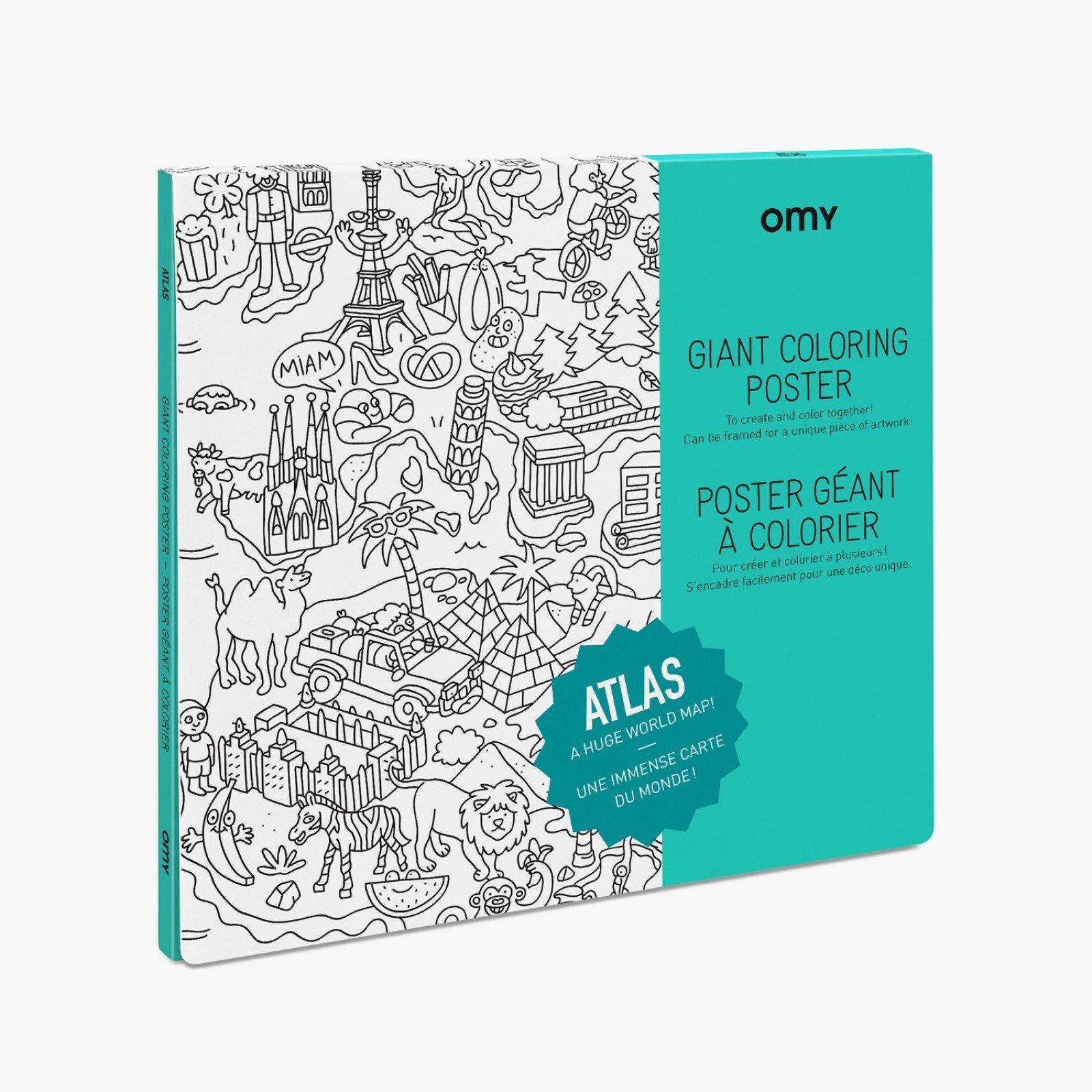 OMY ATLAS - Coloring Poster - BLU KAT