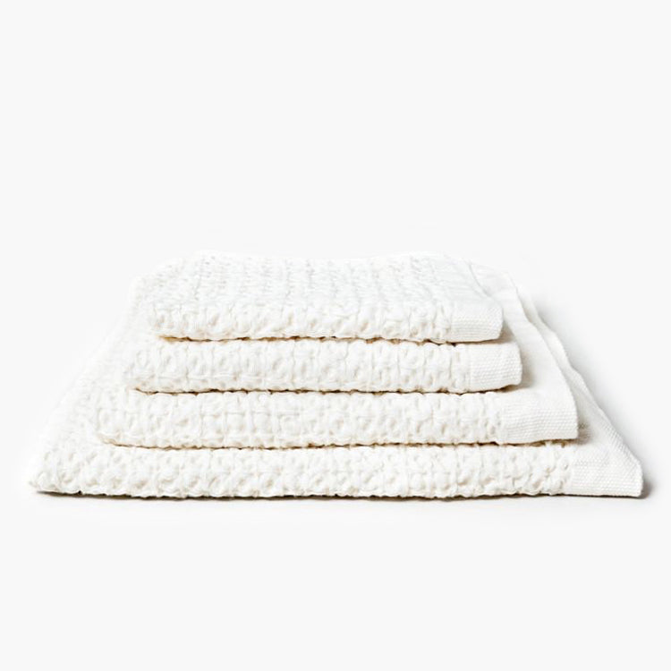 Lattice Linen Waffle Hand Towel - White