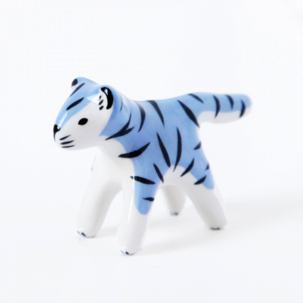 Mini Blue Tiger Ceramic Decoration from Dodo Toucan