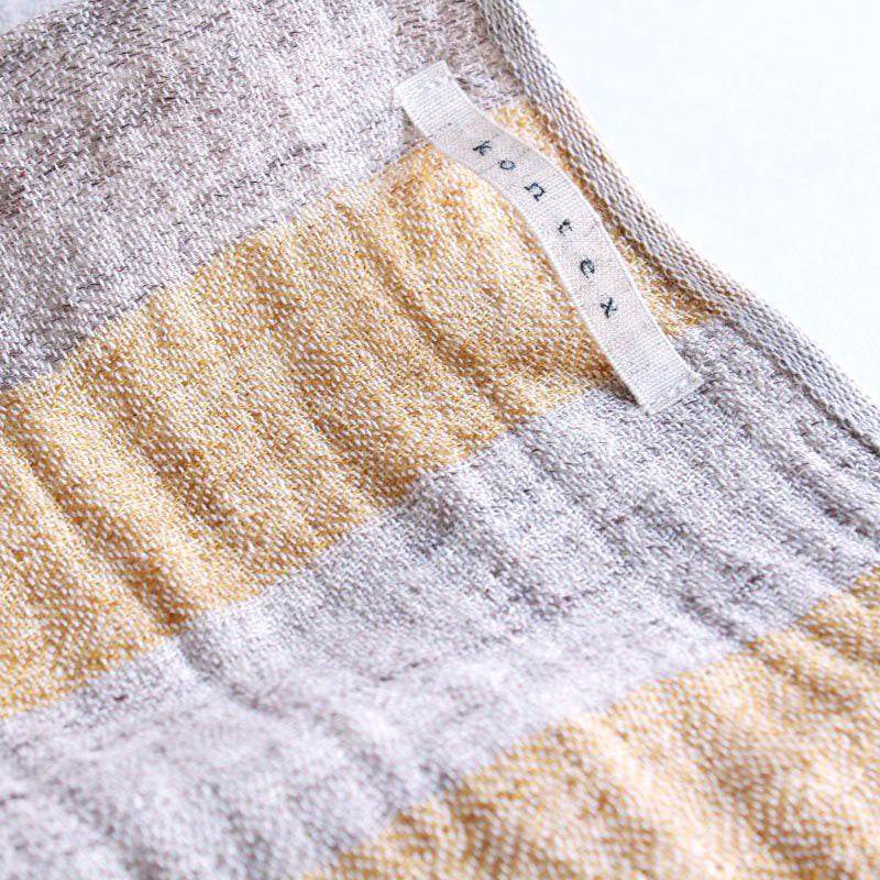 Linen 50 Striped Kitchen Towel - Yellow/Beige