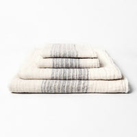 Flax Hand Towel - Grey Stripes from Kontex