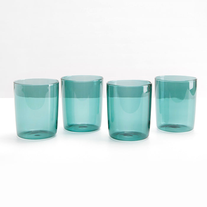 Maison Balzac Set of Four Drinking Glasses - TEAL