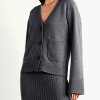 LISA YANG Danni Graphite Grey Cashmere Cardigan