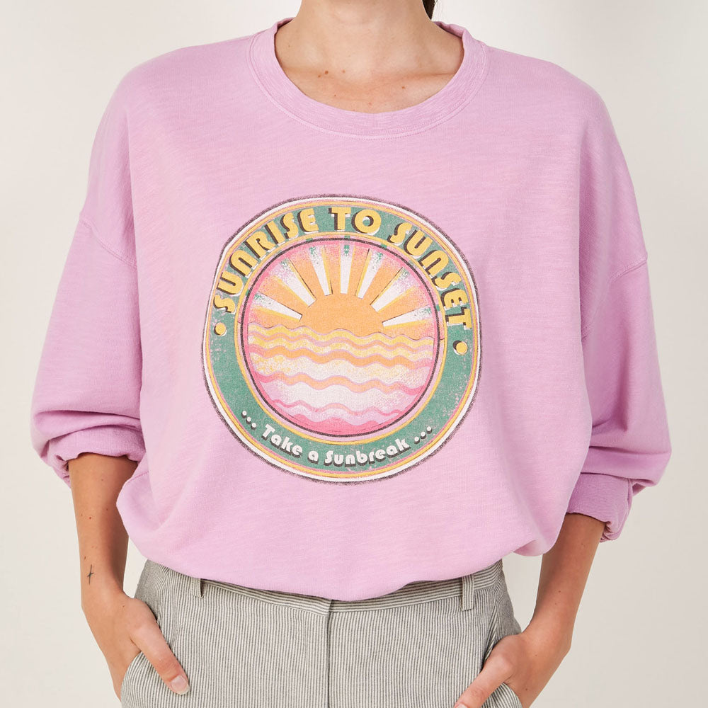 Tanika Peony Pink Sunrise Print Sweatshirt