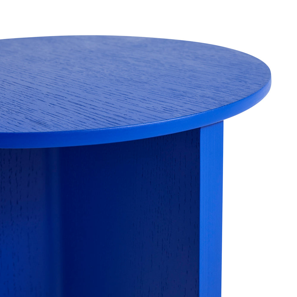 Slit Table Wood Round High - Vivid Blue