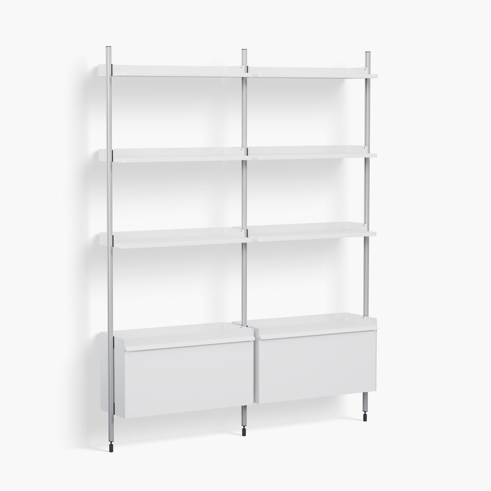 HAY PIER SHELVING SYSTEM 132 with two cabinets - 2 columns