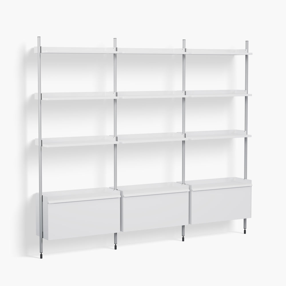 HAY PIER SHELVING SYSTEM 133 with three cabinets - 3 columns