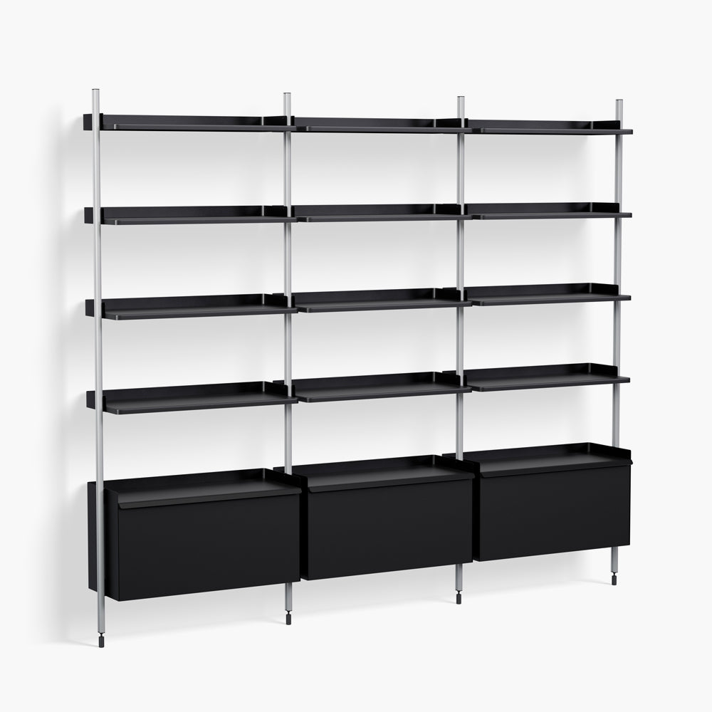 HAY PIER SHELVING SYSTEM 133 with three cabinets - 3 columns