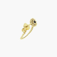 BEAST stud chain earring - Gold - BLU KAT