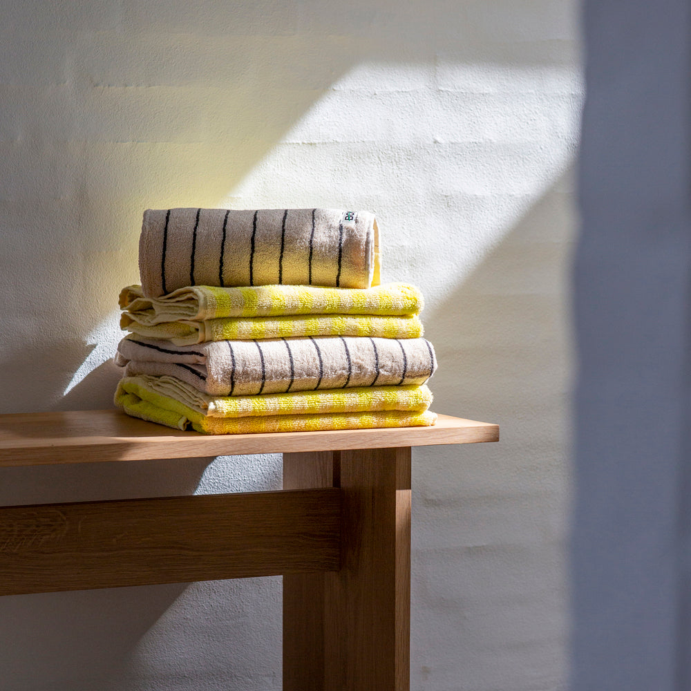 Naram Striped Guest Towel - Bright Yellow