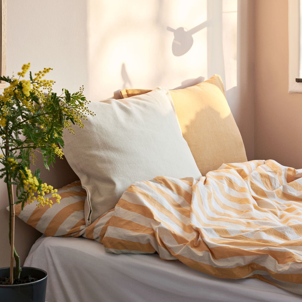 Été Striped Pillow Case 60 x 50 cm - Warm Yellow