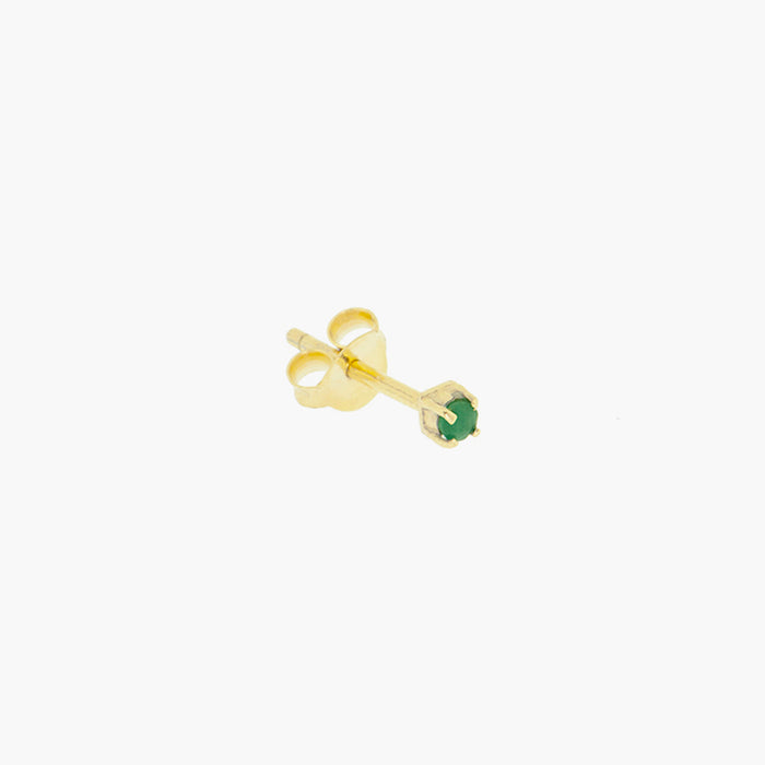 Everyday Emerald Gem stud earring in 14K gold plated 925 sterling silver from BY1OAK