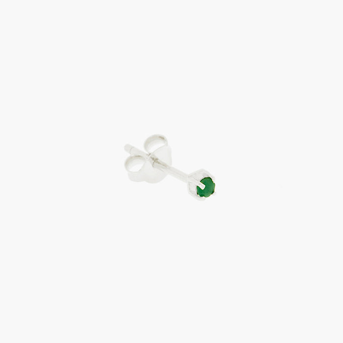 Everyday Emerald Gem stud earring in 925 sterling silver from BY1OAK
