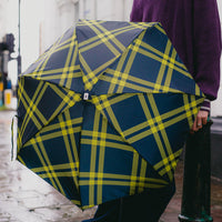 ANATOLE Tweed folding compact umbrella - Black + Yellow
