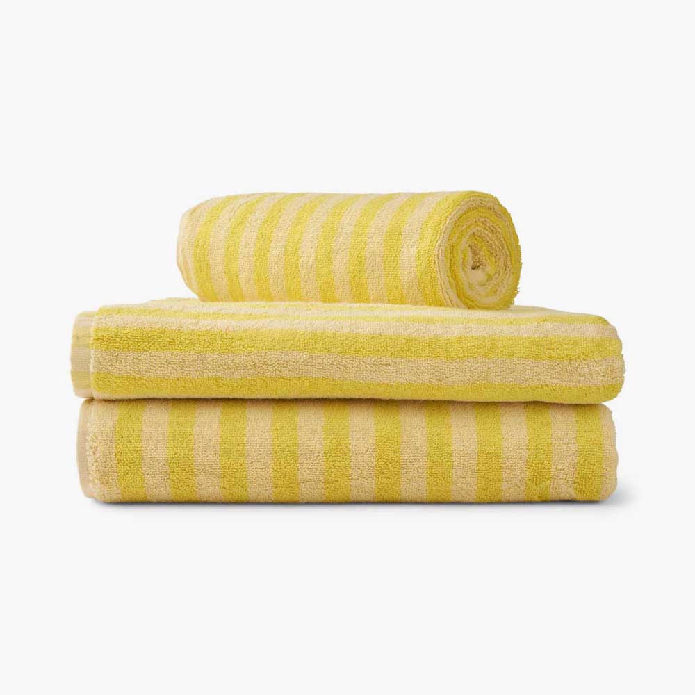 Bongusta Naram Striped Guest Towel - Bright Yellow